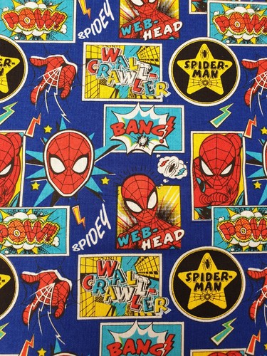Spider man blue fabric - spider-man, uk