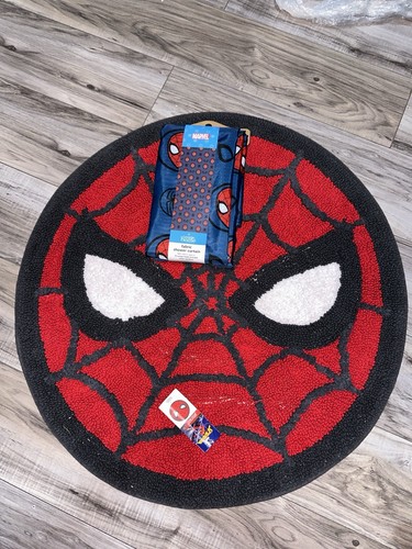 Spiderman bath mat and shower - and,